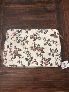 Kate Spade Madison Meringue Multi Floral Forest Blooms Laptop Sleeve Case ~ NWT